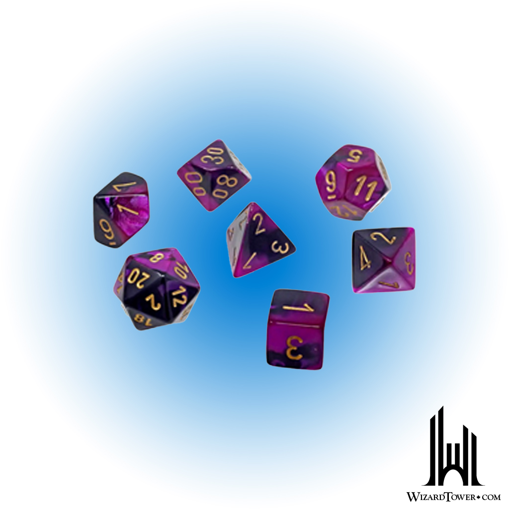 Mini Gemini 7-Die Set Black-Purple/Gold